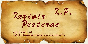 Kazimir Pešterac vizit kartica